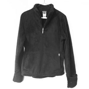 Black Fuzzy North Face 1/4 Zip